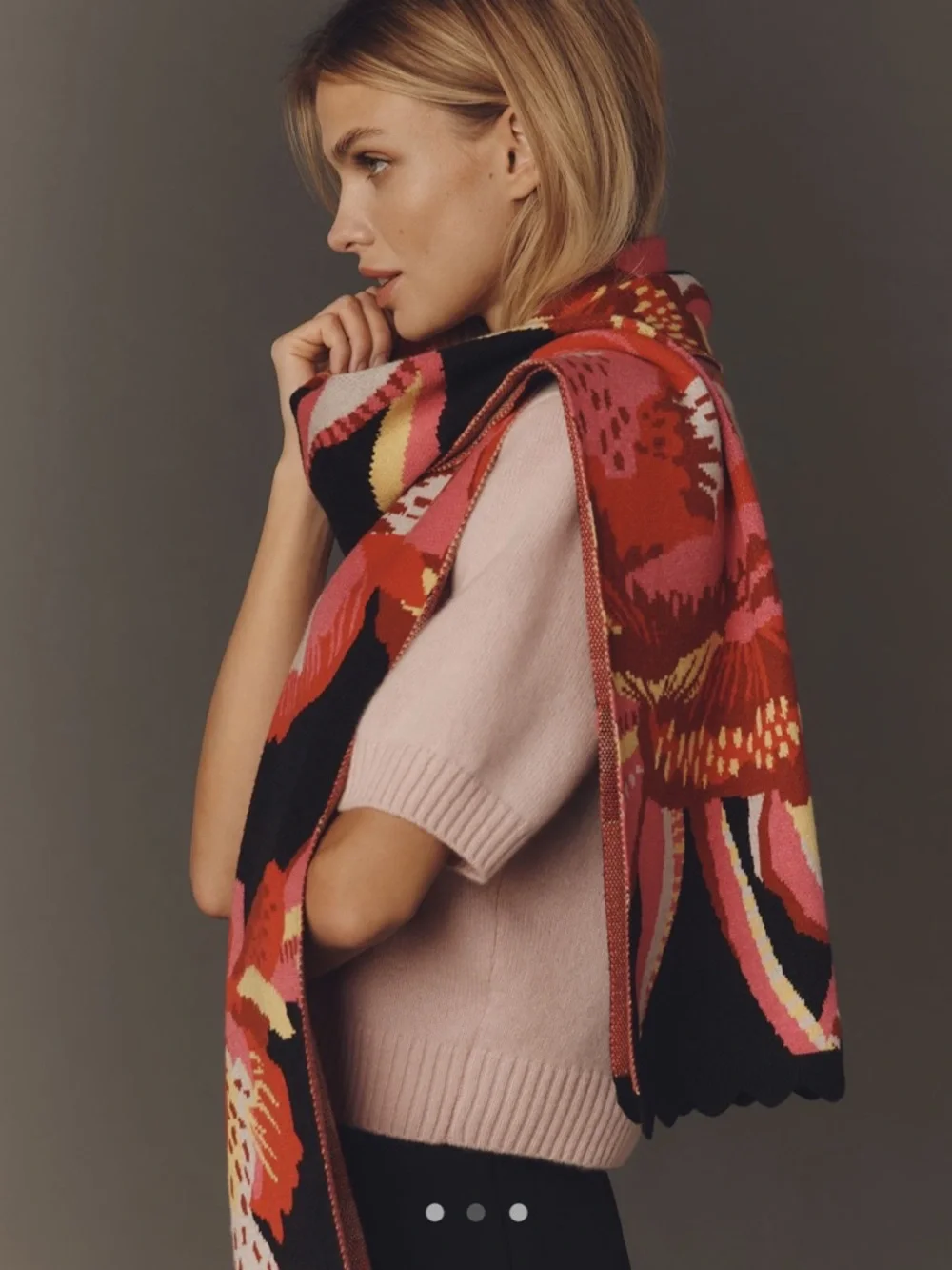 Farm Rio x Anthropologie Printed Scarf | Pink Floral | NWT